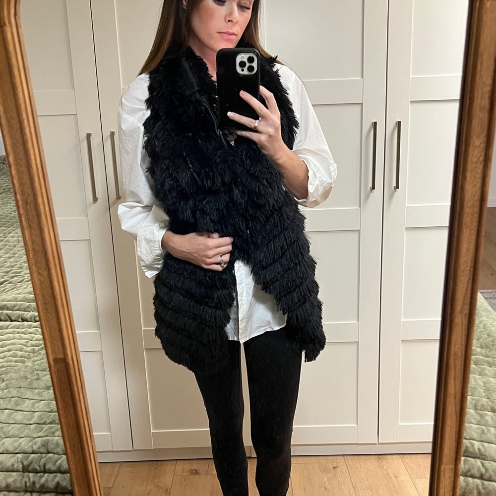 Black Faux Fur Vest